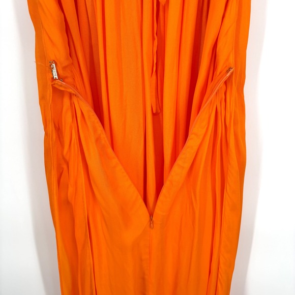Cult Gaia Sloane Orange Halter Maxi‎ Dress Sz Large Open Back Resort Beach - Picture 9 of 13